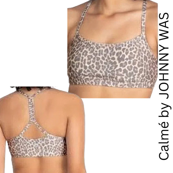Johnny Was Other - Johnny Was Calme Life in Balance Endurance Leopard Print Sports Bra NWT Small